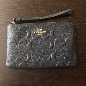 Coach Black Embossed wristlet - NWOT
